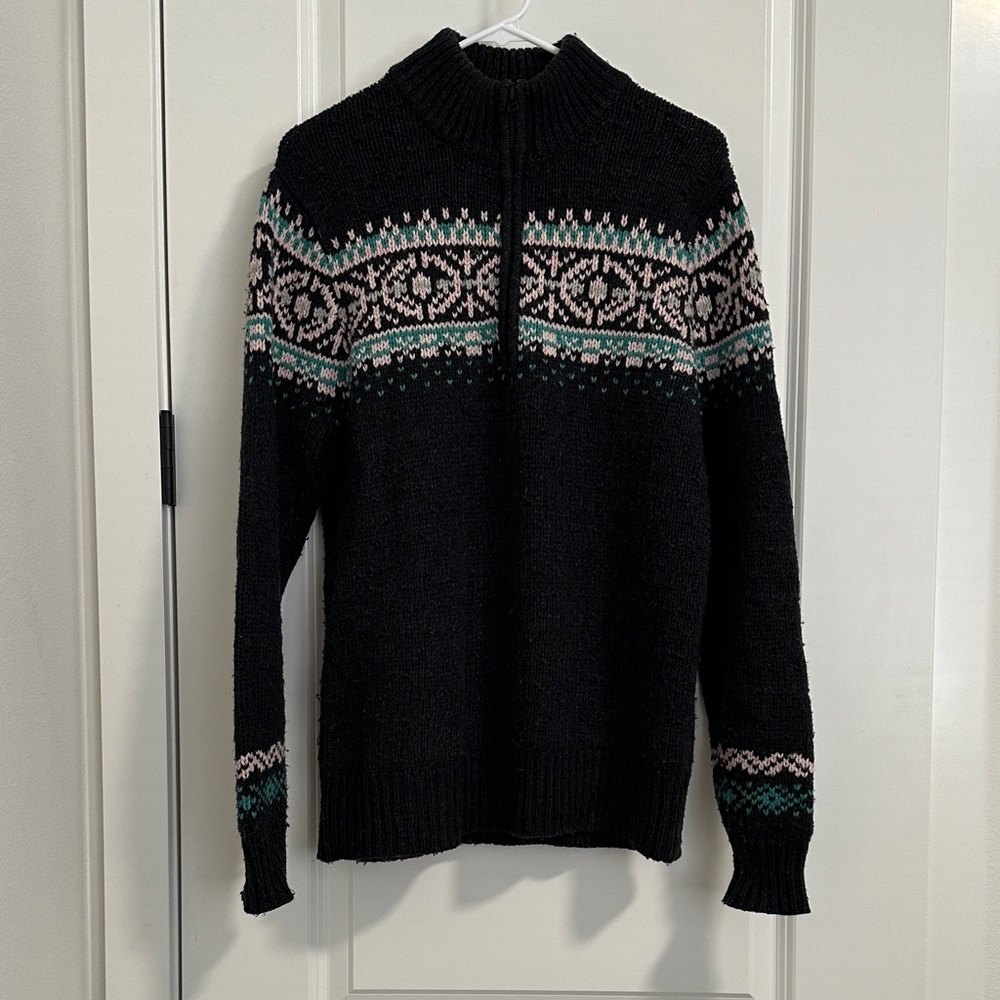 Smartwool Black Nordic Zip Up Sweater
